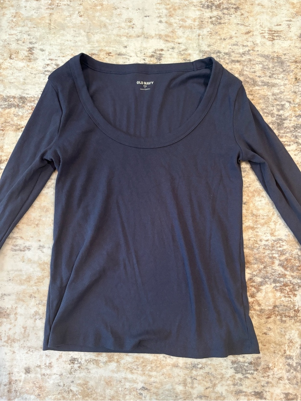 Old Navy Navy Scoop Neck Long Sleeve Shirt